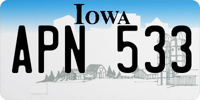 IA license plate APN533