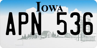 IA license plate APN536