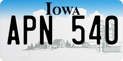 IA license plate APN540