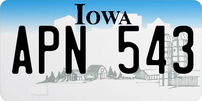 IA license plate APN543