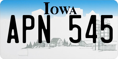 IA license plate APN545
