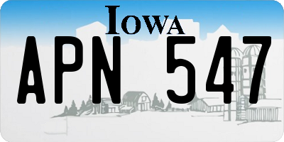IA license plate APN547
