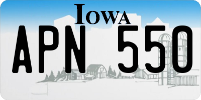 IA license plate APN550