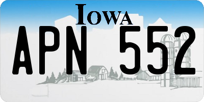 IA license plate APN552