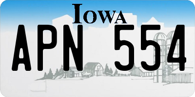 IA license plate APN554