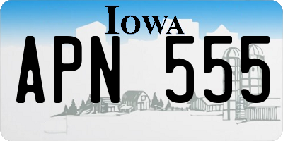 IA license plate APN555