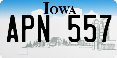 IA license plate APN557