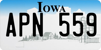 IA license plate APN559