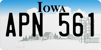 IA license plate APN561