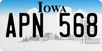 IA license plate APN568