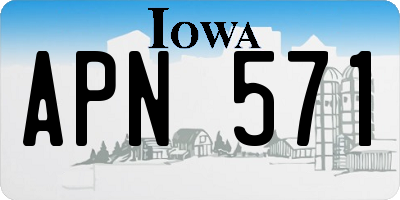IA license plate APN571
