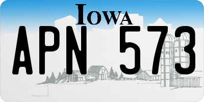 IA license plate APN573