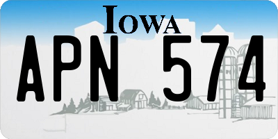 IA license plate APN574