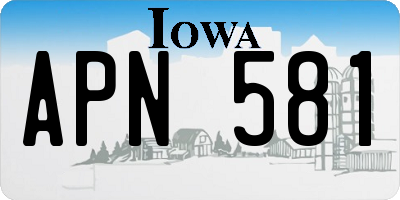 IA license plate APN581