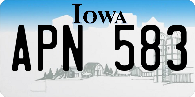 IA license plate APN583