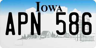 IA license plate APN586