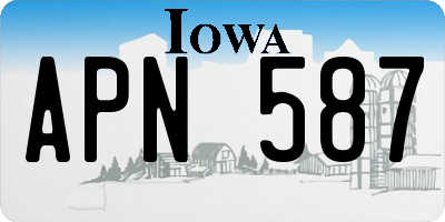 IA license plate APN587