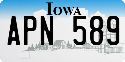 IA license plate APN589