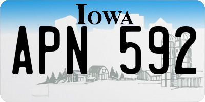 IA license plate APN592