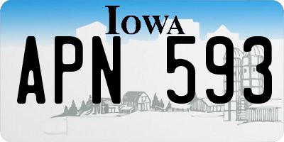 IA license plate APN593