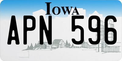 IA license plate APN596