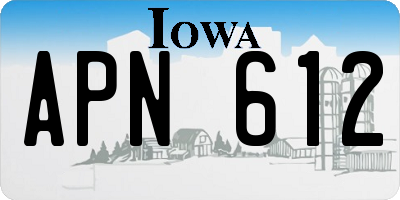 IA license plate APN612