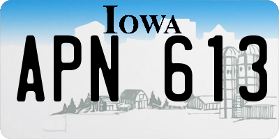 IA license plate APN613