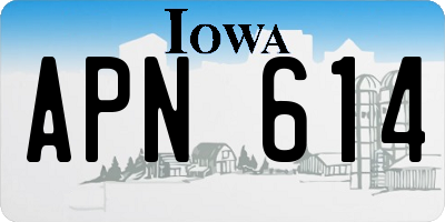 IA license plate APN614