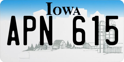 IA license plate APN615
