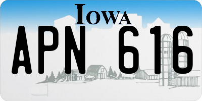 IA license plate APN616