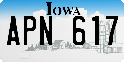 IA license plate APN617