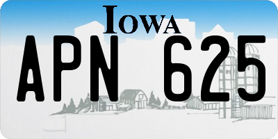 IA license plate APN625