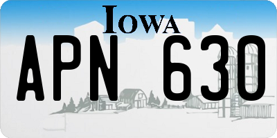 IA license plate APN630