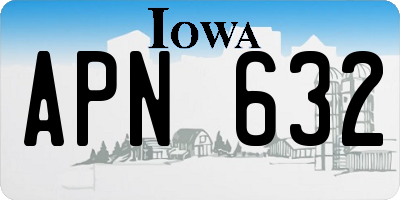IA license plate APN632