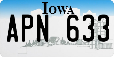 IA license plate APN633