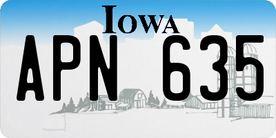IA license plate APN635