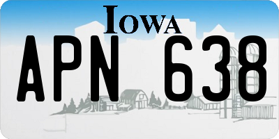 IA license plate APN638