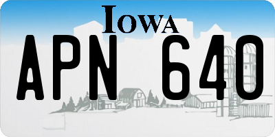 IA license plate APN640