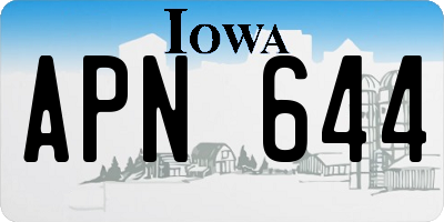 IA license plate APN644