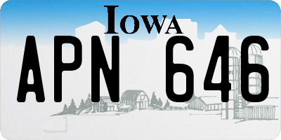 IA license plate APN646