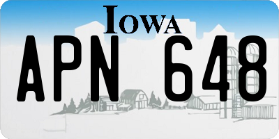 IA license plate APN648