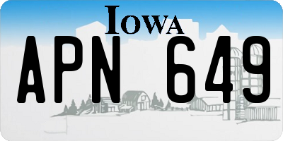 IA license plate APN649
