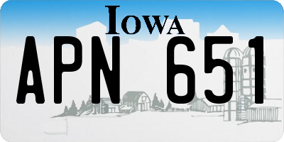 IA license plate APN651