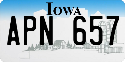 IA license plate APN657