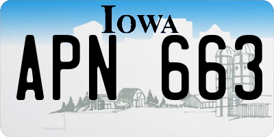 IA license plate APN663