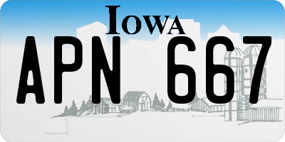 IA license plate APN667