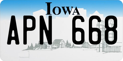 IA license plate APN668