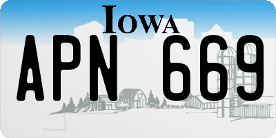 IA license plate APN669