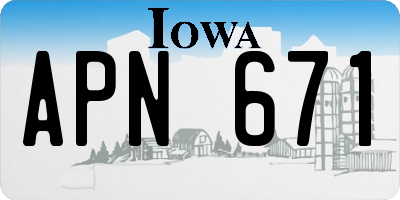 IA license plate APN671