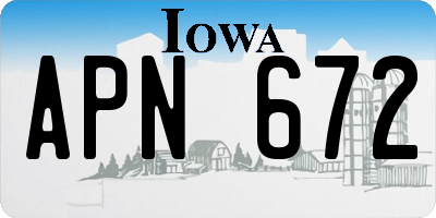 IA license plate APN672